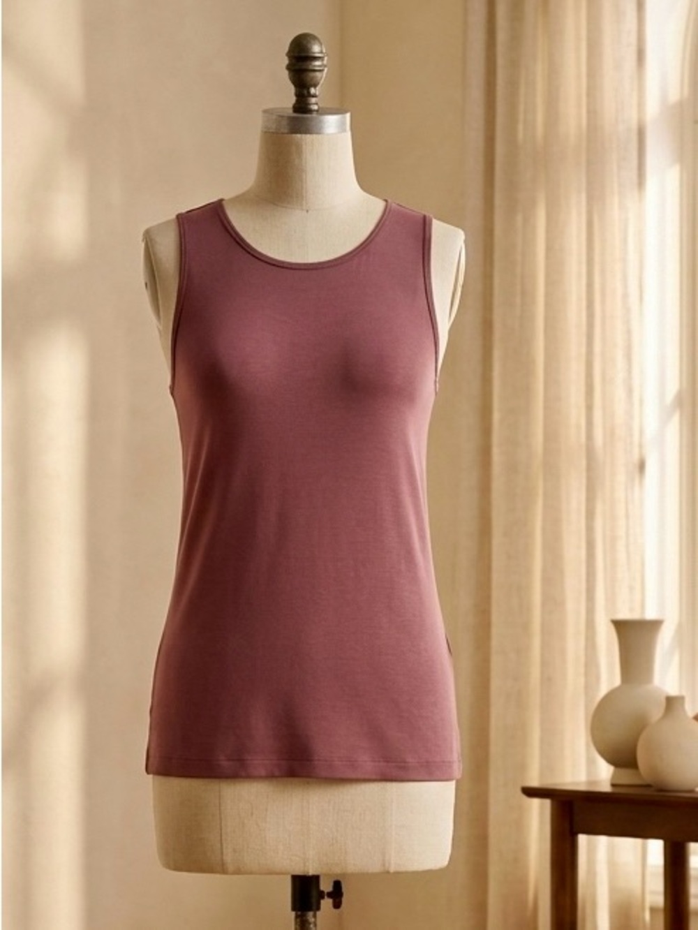 Frank & Oak| Chestnut Brown Lightweight Sleeveless Tencel Tank Top Sz M